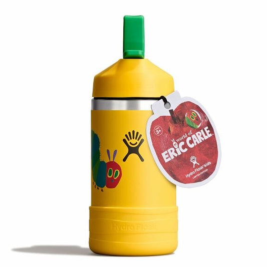kids-12-oz-bottle-world-of-eric-carletm-e5 le26-w12-1000-kids-12-oz-wide-straw-cap-and-boot-yellow-caterpillar-straight-lid-open-withtag.jpg